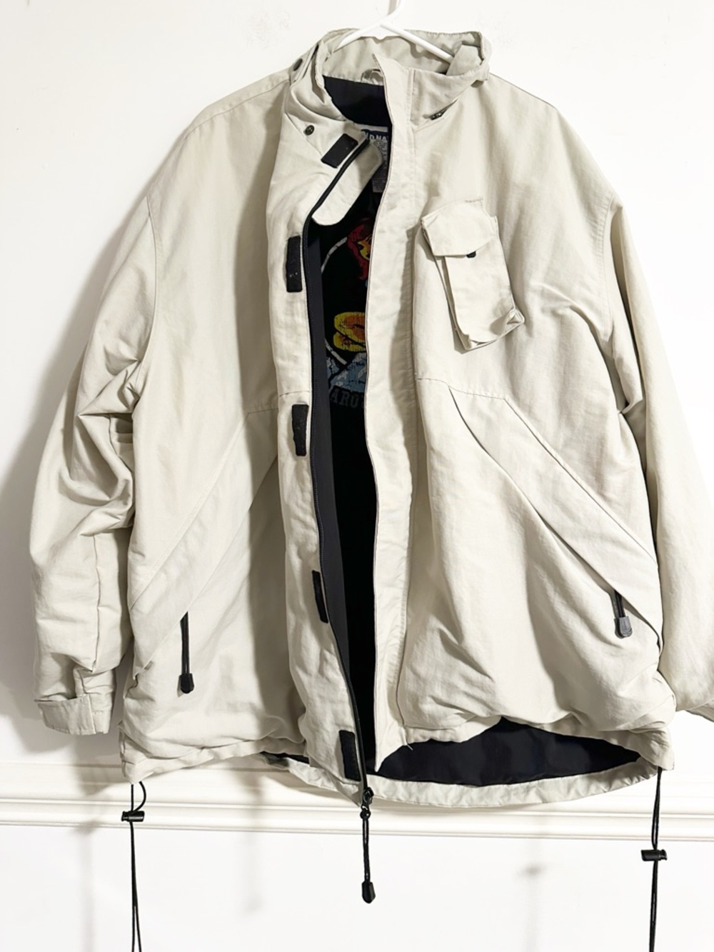 Vintage Old Navy Men's XXL Beige Utility Jacket - Lightweight Field Coat - Picture 6 of 9